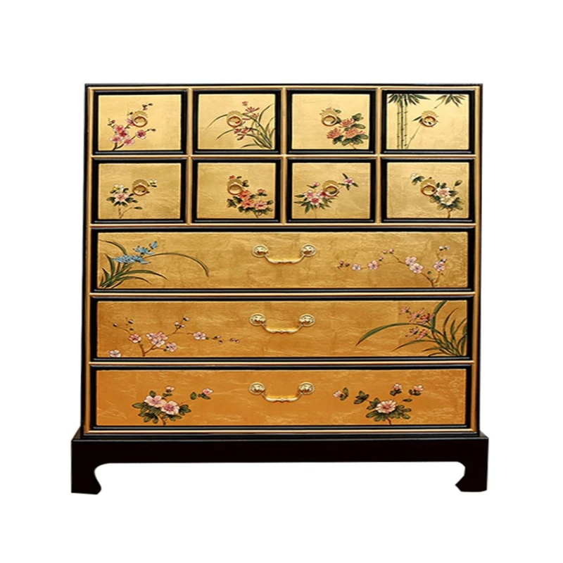 

Lockers Bedroom Living Room Eleven Bucket Cabinets Gold Foil Storage Cabinets