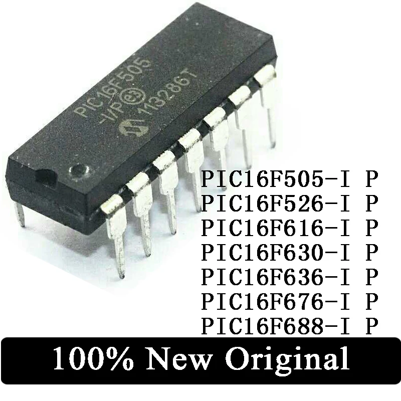 10PCS PIC16F505-I P PIC16F526 PIC16F616 PIC16F630 PIC16F636 PIC16F676 PIC16F688 DIP-14 8-bit MCU IC Chip Free Shipping In Stock