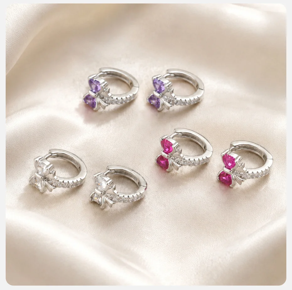 Vnox Trendy Luxus-Ohrringe mit bunten Schmetterlingen und Zirkonia für Damen, glänzende Kristall-Schleifen-Blumen-Ohrringe, Brautschmuck für Hochzeiten. – Detail 7