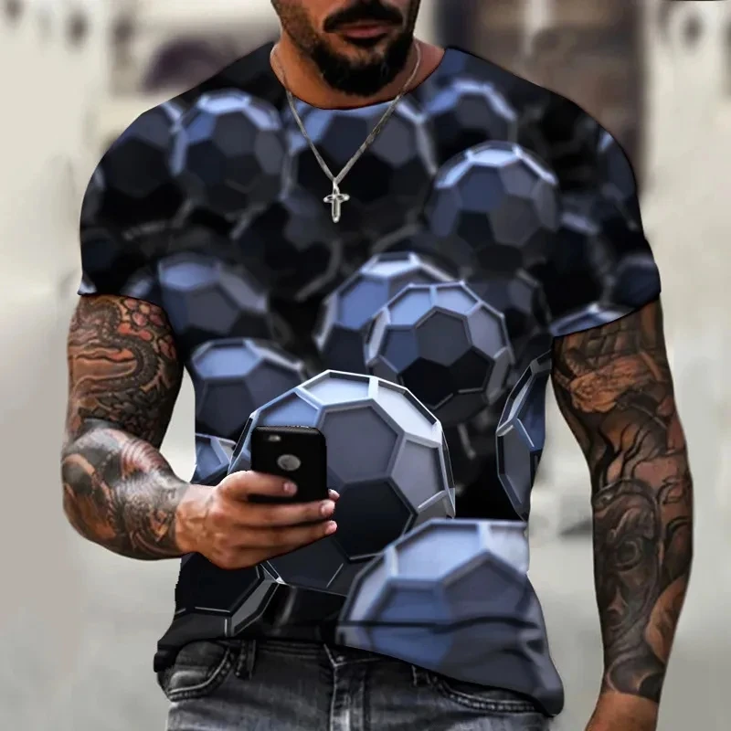 Moda letnia T-shirt męski nadruk 3D osobowość uliczna Harajuku okrągły dekolt Plus rozmiar wygodny krótki rękaw Top