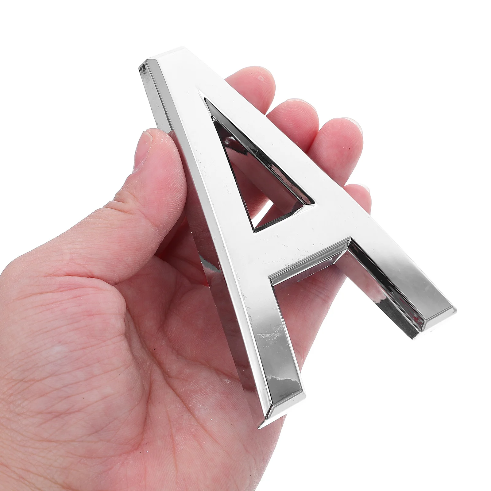 

3.93 Inch Silver Letter Name Plate Sticker for Door Office Wall Home Decor Adhesive Backed 3D Alphabet Sign Large Size Modern