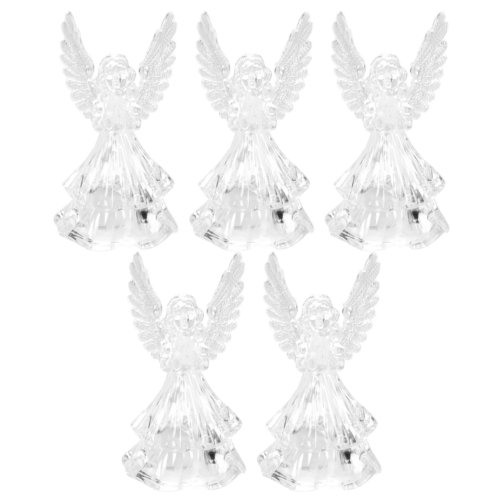 5 قطعة مصباح الليل مضيئة الملاك ديكور الاكريليك الملاك على شكل مصباح لعيد الميلاد حفلة المنزل بار مطعم عيد الميلاد هدية متوهجة #2