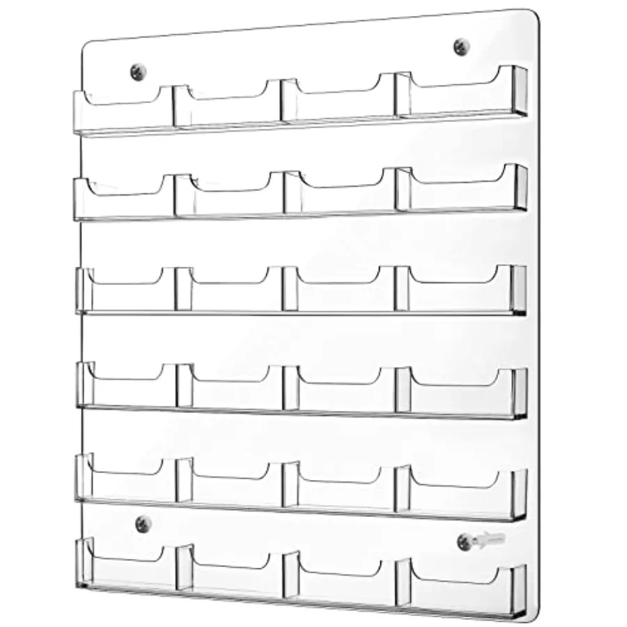 

Настенный держатель для визиток из акрила, прозрачная подставка-органайзер для карт, стойка для демонстрации прозрачных карточек, предварительно смонтированная.