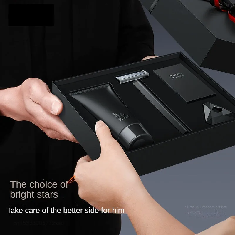 Youpin-男性用の多機能手動シェーバー,軽量の小型シェーバー,防水,ポータブル,クイッククリーニング,昔ながらの磁気ブレード