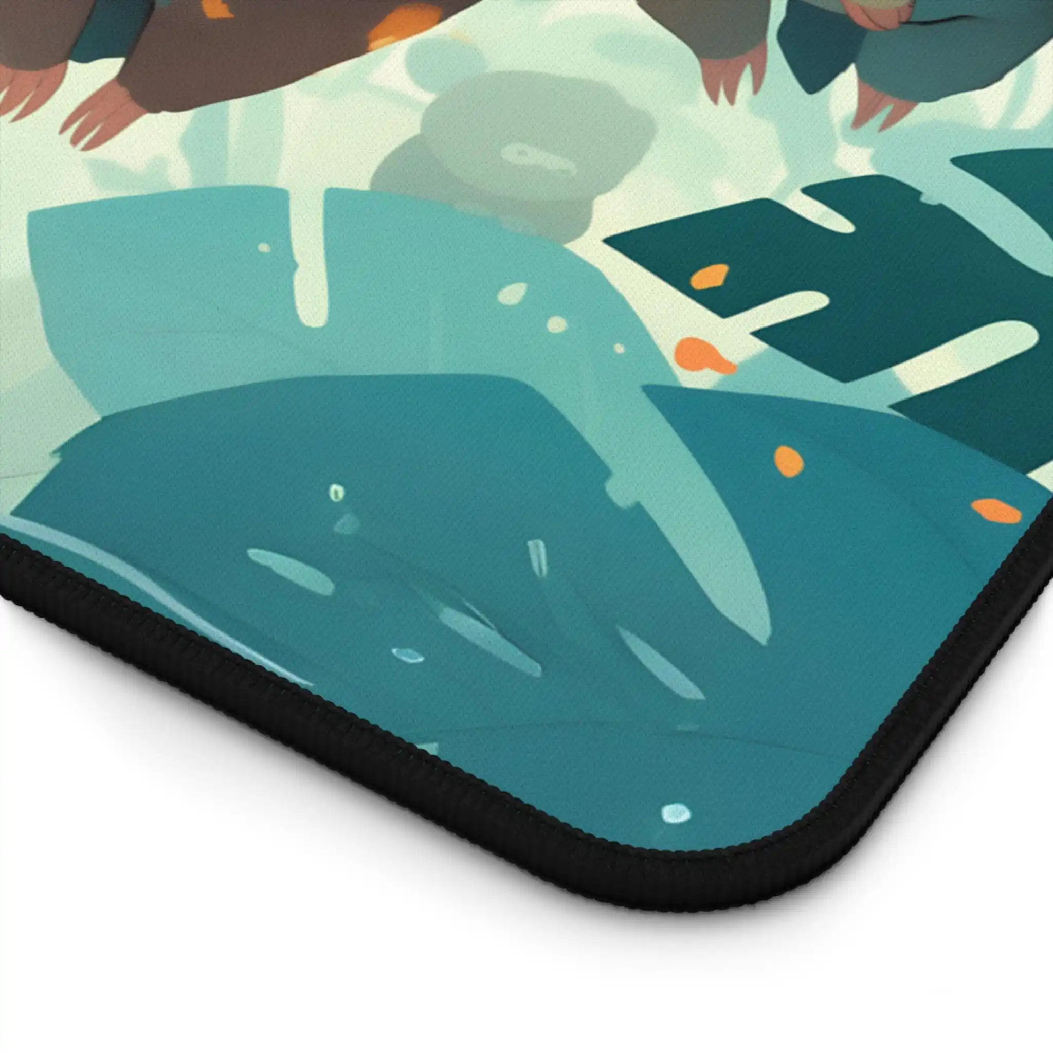 Cute Lazy Family Office Mat Kawaii Jungle Animal Game Mouse Pad Large Desk Pad Happy Sloths Tree Branch Tropical Mouse Pad