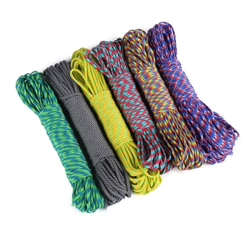 

7 Cores 550 Paracord Cord 3M Dia.4mm for Outdoor Camping Survival Lanyard Parachute Rope Hiking Tent Accessories