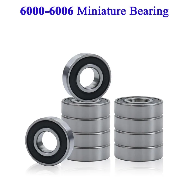 10PCS 6000 6001 6002 6003 6004 6005 6006 2RS RS Rubber Sealed Deep Groove Ball Bearing Miniature Bearing for Electric Motor