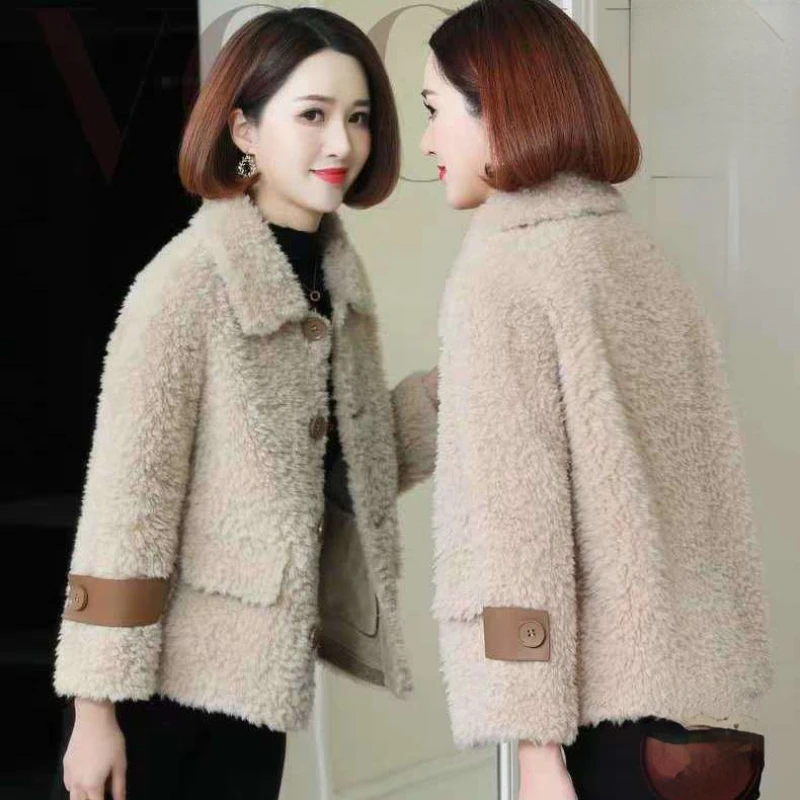 

Woman Natural Rabbit Fur Coat Female Winter Jackets Turn-down Collar Fashion Real Ladies s Outerwear G331