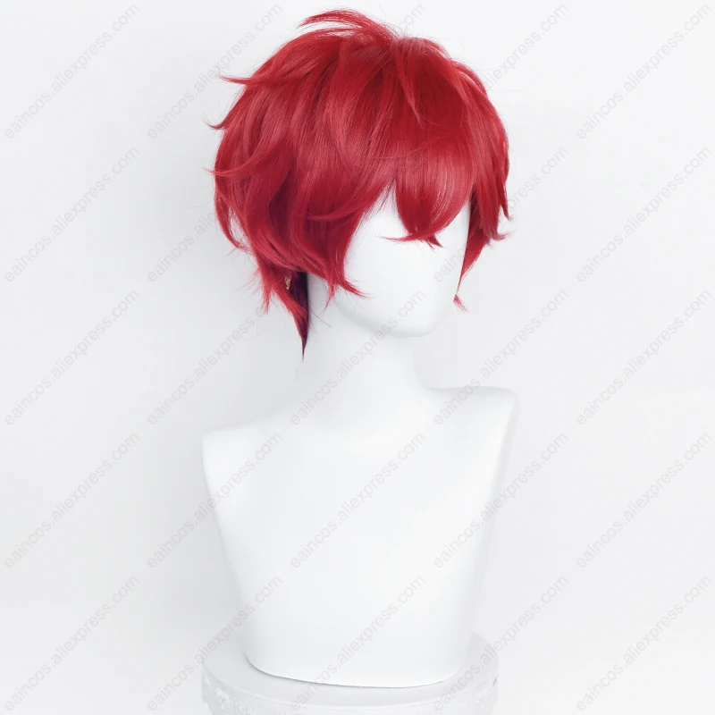 ES ALKALOID Hiiro Amagi Cosplay Wig 35cm Red Mixed Color Wigs Heat Resistant Synthetic Hair