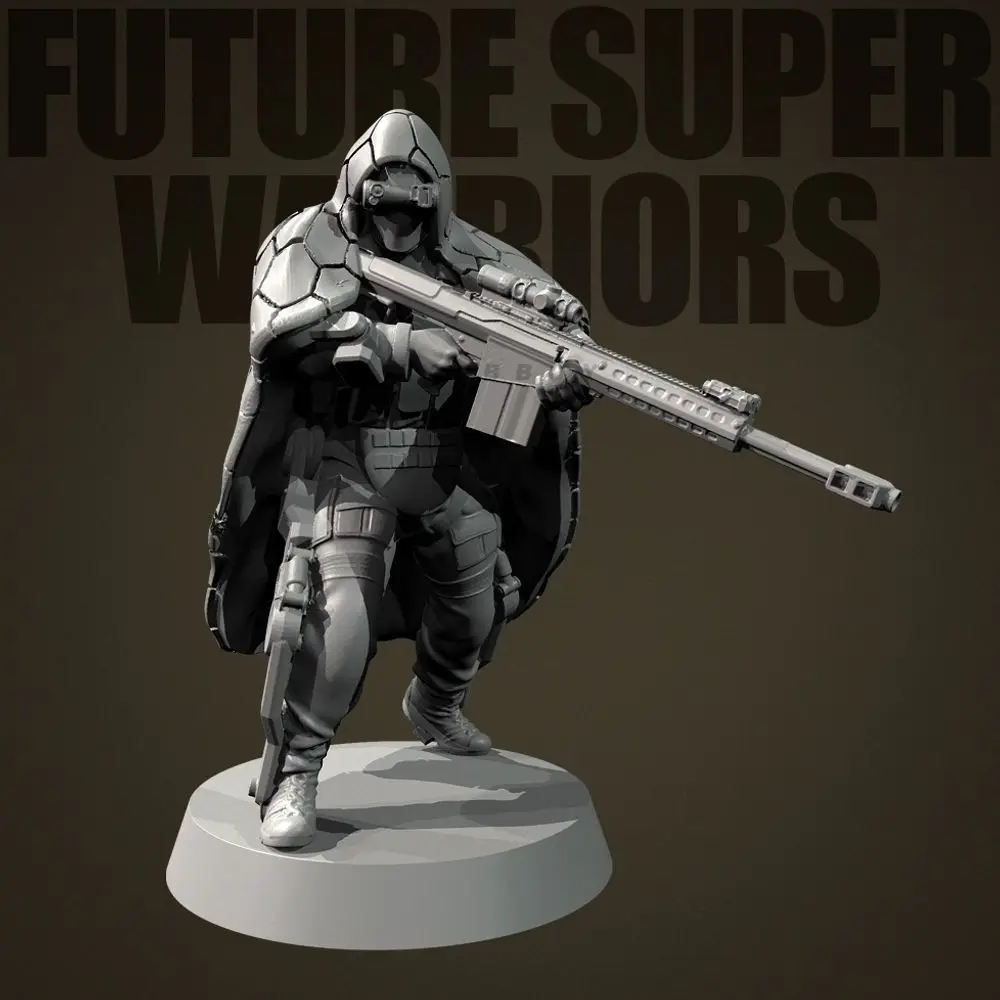 

Modern Warrior Sniper Resin Figure 3D Print Model Kit 1/35 60mm Hight Assemble Miniatures Unassembled Unpainted Collecting Toys