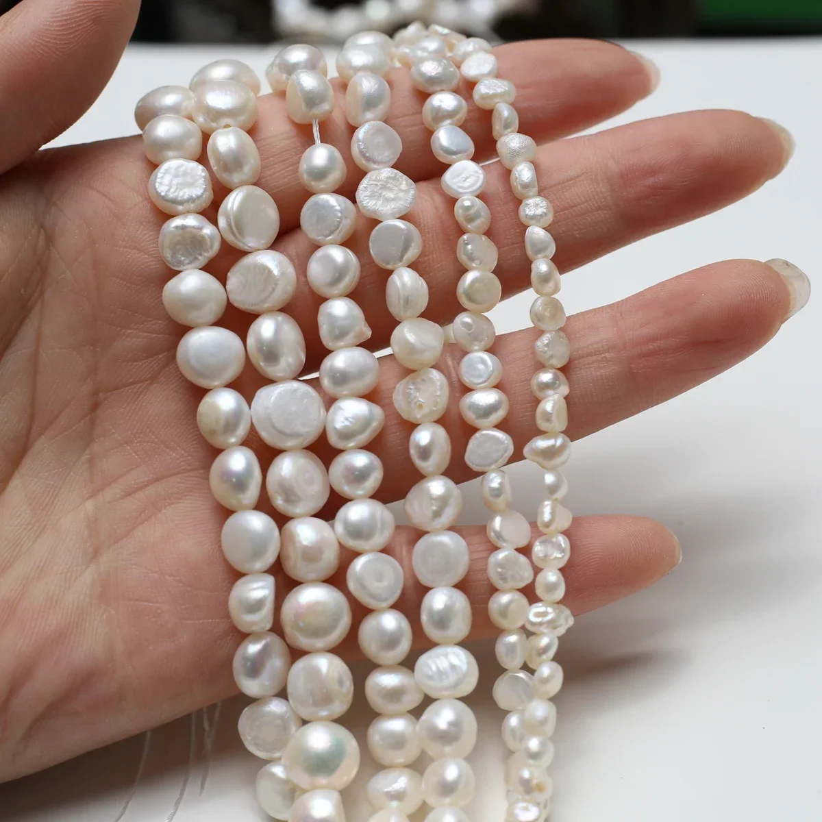 18cm Full Strand AA Irregular Freshwater Pearls Loose Single Beads Premium Craft Supplies For Ladies Handmade Jewelry Presents