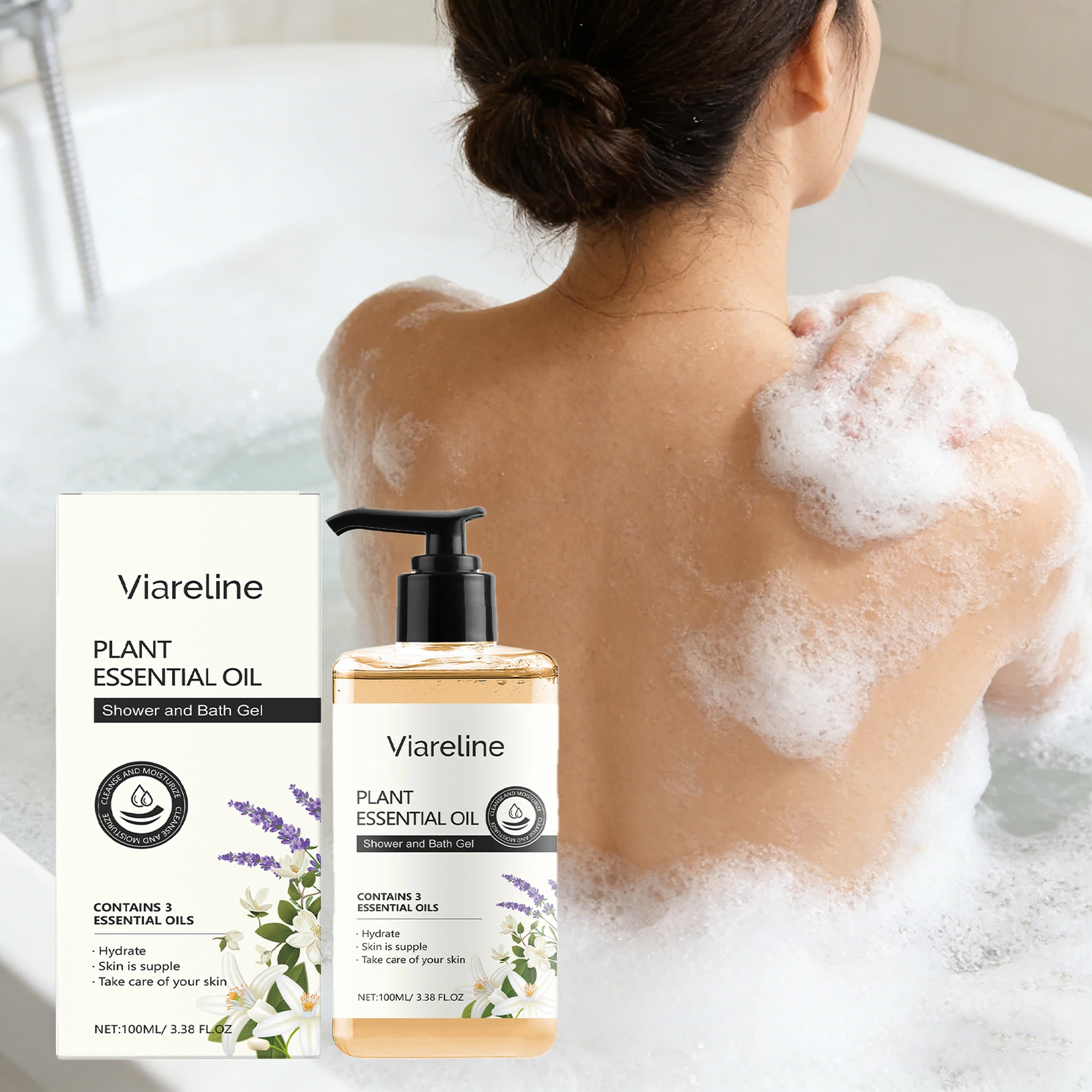 

100ML Floral Scent Body Shower Gel Lasting Fragrance Glowing Skin Refreshing Smoothing Reduce Roughness Clean Pores Body Shampoo