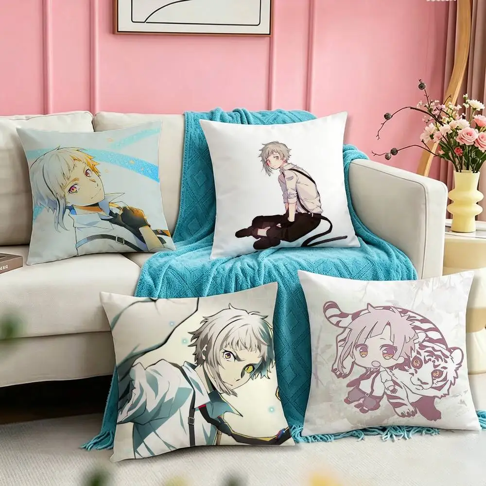 B-Bungo Stray Dogs A-Atsushi Tiger  Square Double-Sided printed Pillow Case Bedroom Bedside Pillow Sofa Cushion Cover