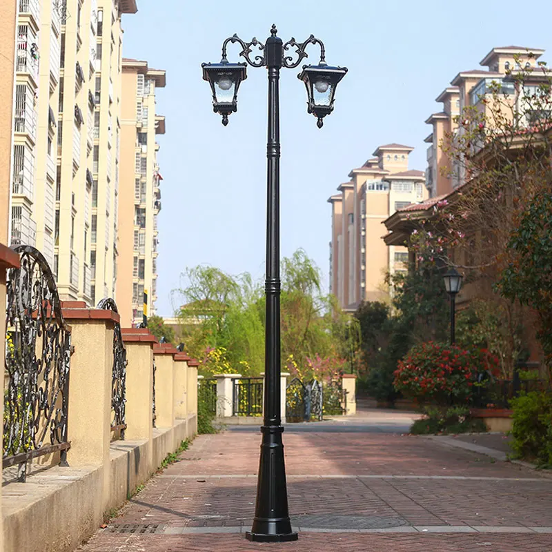 Outdoor Waterproof Courtyard Lamp, Lawn Landscape Community, Park, Villa, Commercial Area, Two End Craft High Pole Lamp