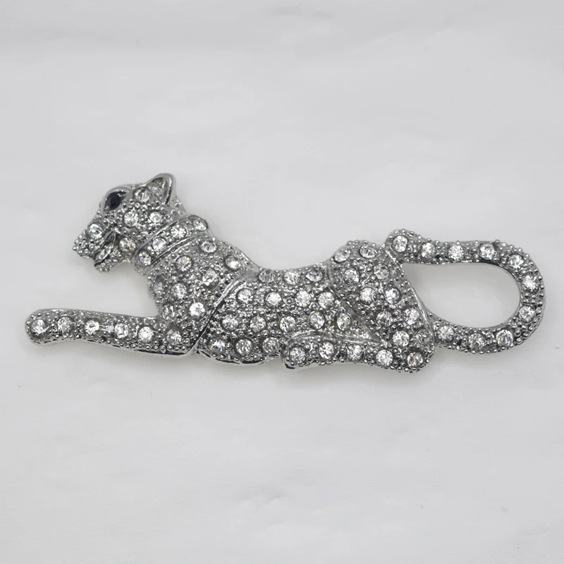 

12 шт./лот, оптовая продажа, брошь с пантерой Jaguar, стразы, модные броши-булавки, ювелирные изделия, подарок C101692