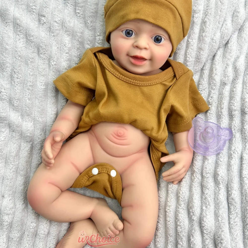 45cm Uroczy Chłopiec Realistyczny Ręcznie Robiony Miękki Silikonowy Reborn Realistyczne Detale Ciężarowa Lalka na Prezent Urodzinowy Zabawka dla Dzieci