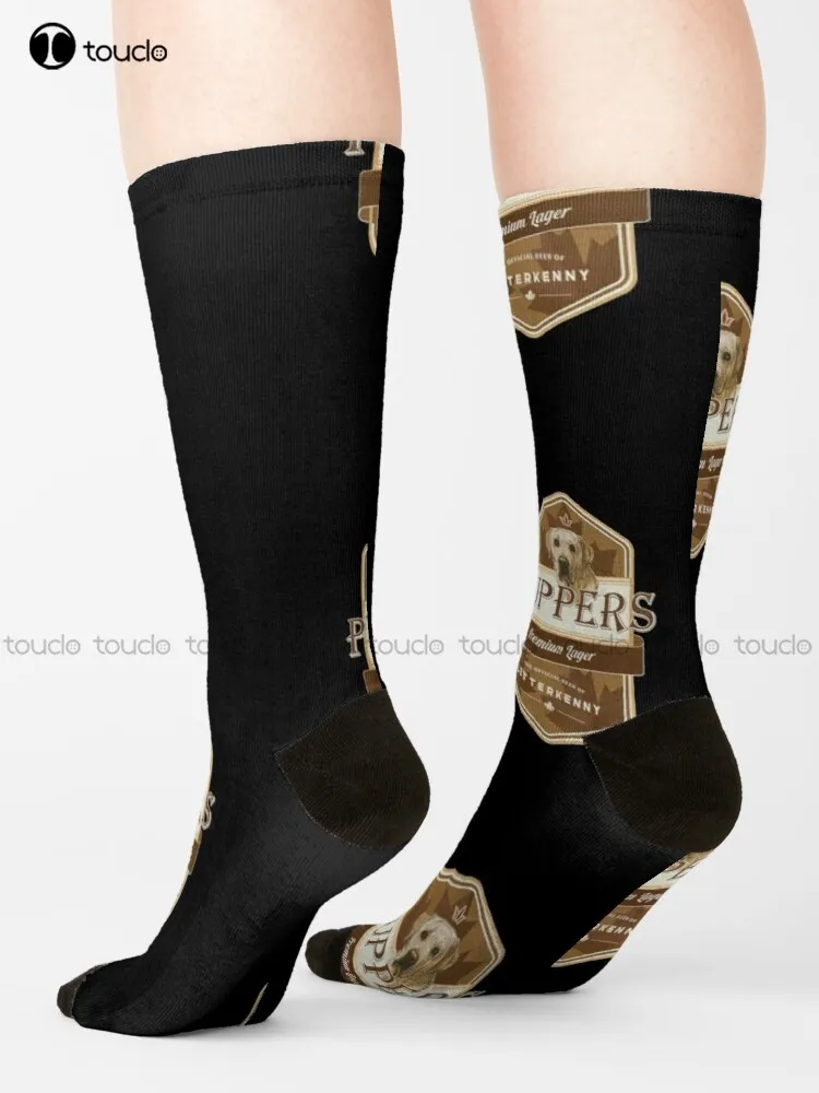 Puppers Premium Lager - Professionally Designed Socks Black Socks For Men Personalized Custom Unisex Adult Teen Youth Socks Gift