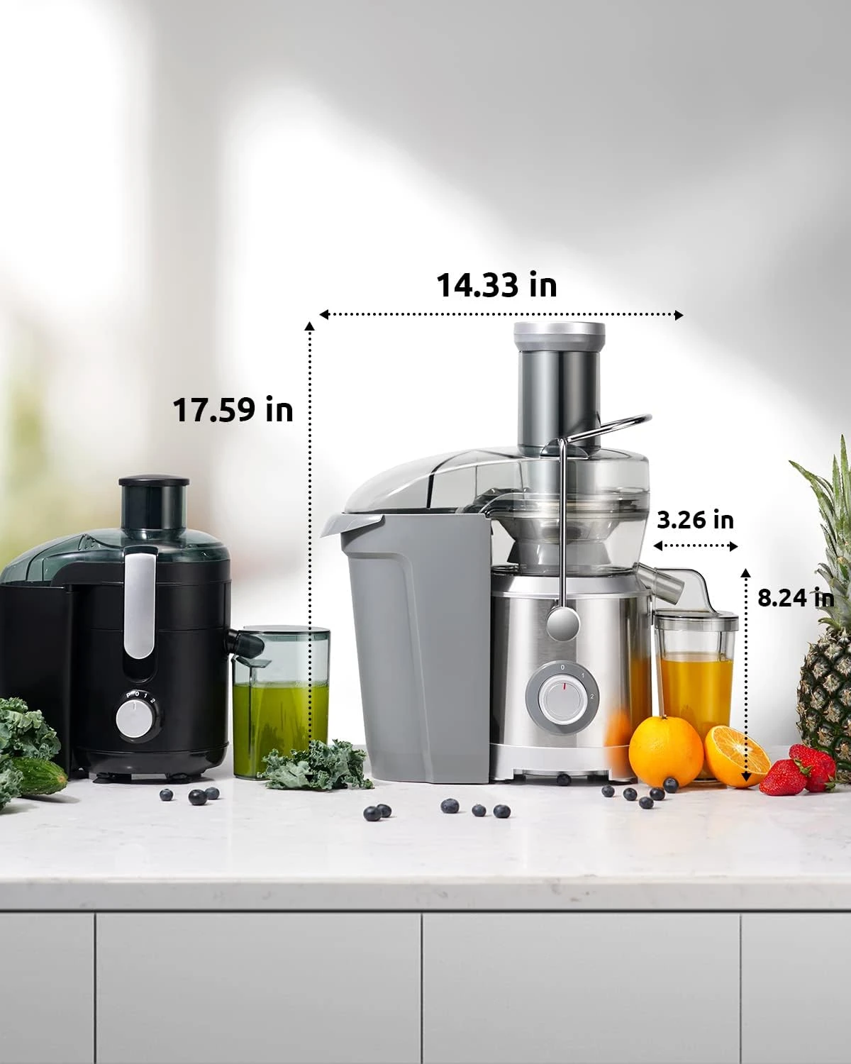 Haoyunma 1300W Juicer Machines Plus Met Grotere 3.2 "Toevoerparachute, Titanium Verbeterde Gesneden Schijf Centrifugaal Sap Extractor 2.0