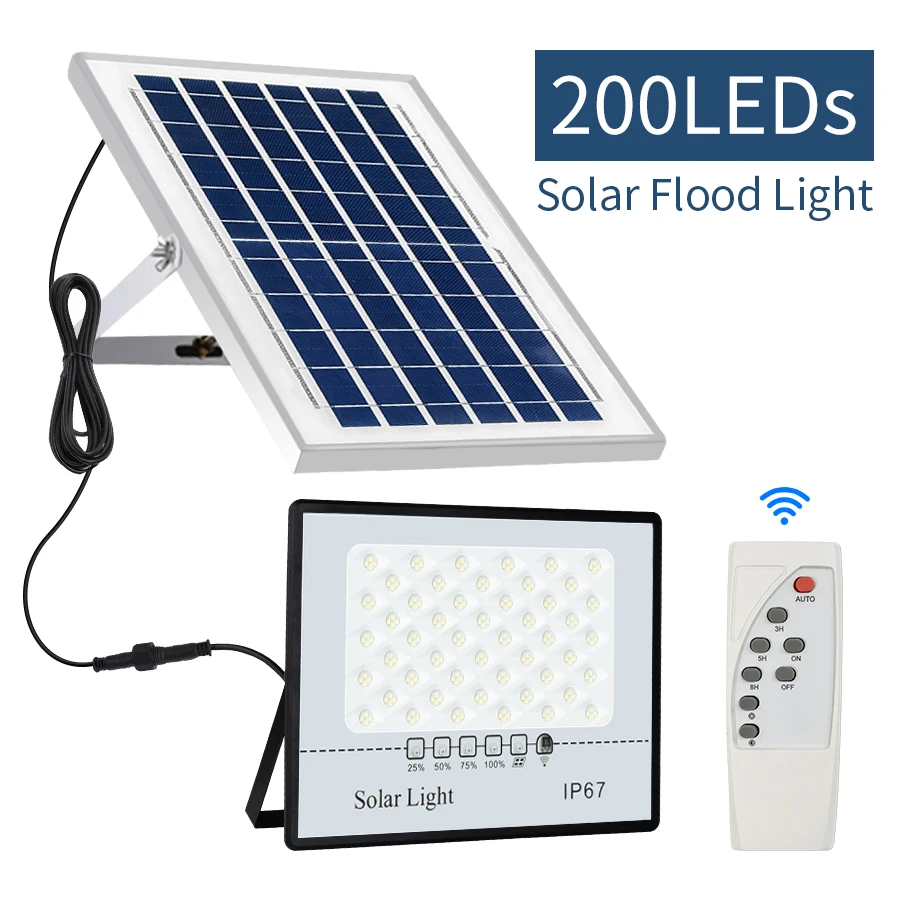 Solar Flood Lights Outdoor Waterproof LED Floodlight Super Bright Solar Lamp Panels LED Reflector Wall Garden Street Flood Light