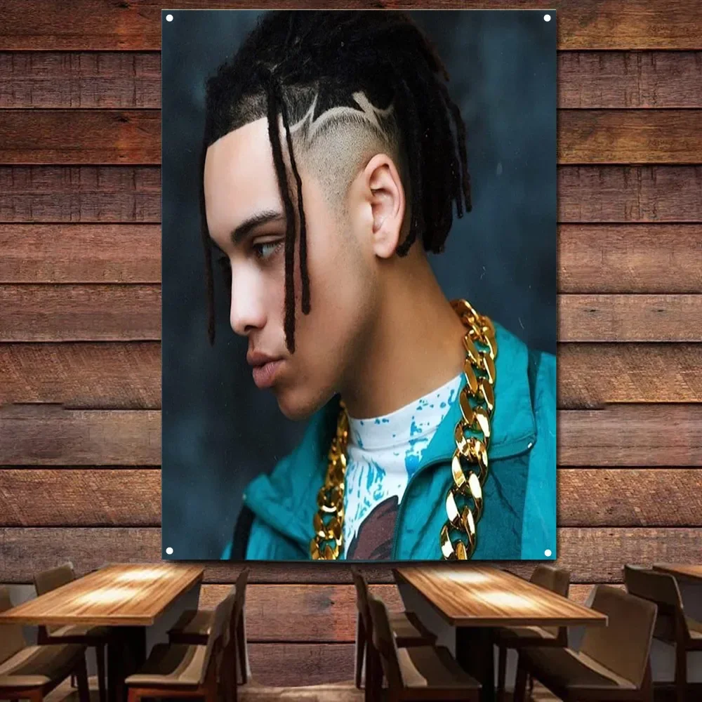 Black guy fade dreads haircut Posters & Print Wall Hanging Flag Digital Printing Hairstyling Barber Shop Wall Decor Art Tapestry
