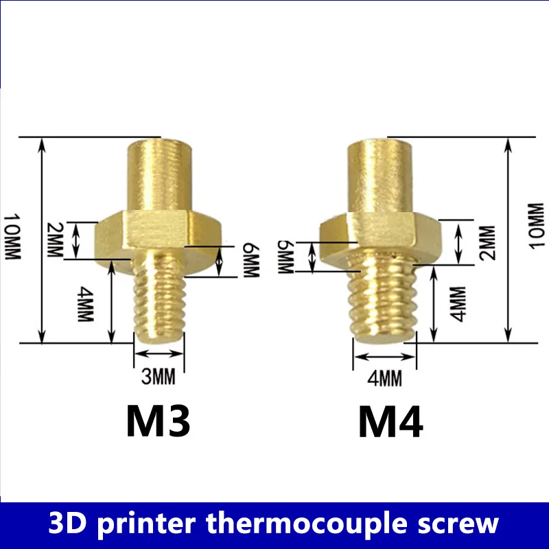 M3 M4 Bolt Head 3D Printer Thermocouple Screw Temperature Sensor 0.12m 0.5m 1m 1.5m 2m 3m Plastic Cable image 3
