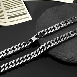 New Pure Titanium Mens Necklace Bracelet Double Weave Whip Chain 9.5mm/7mm Ultra Lightweight No Rust No Allergy Hip Hop Chains