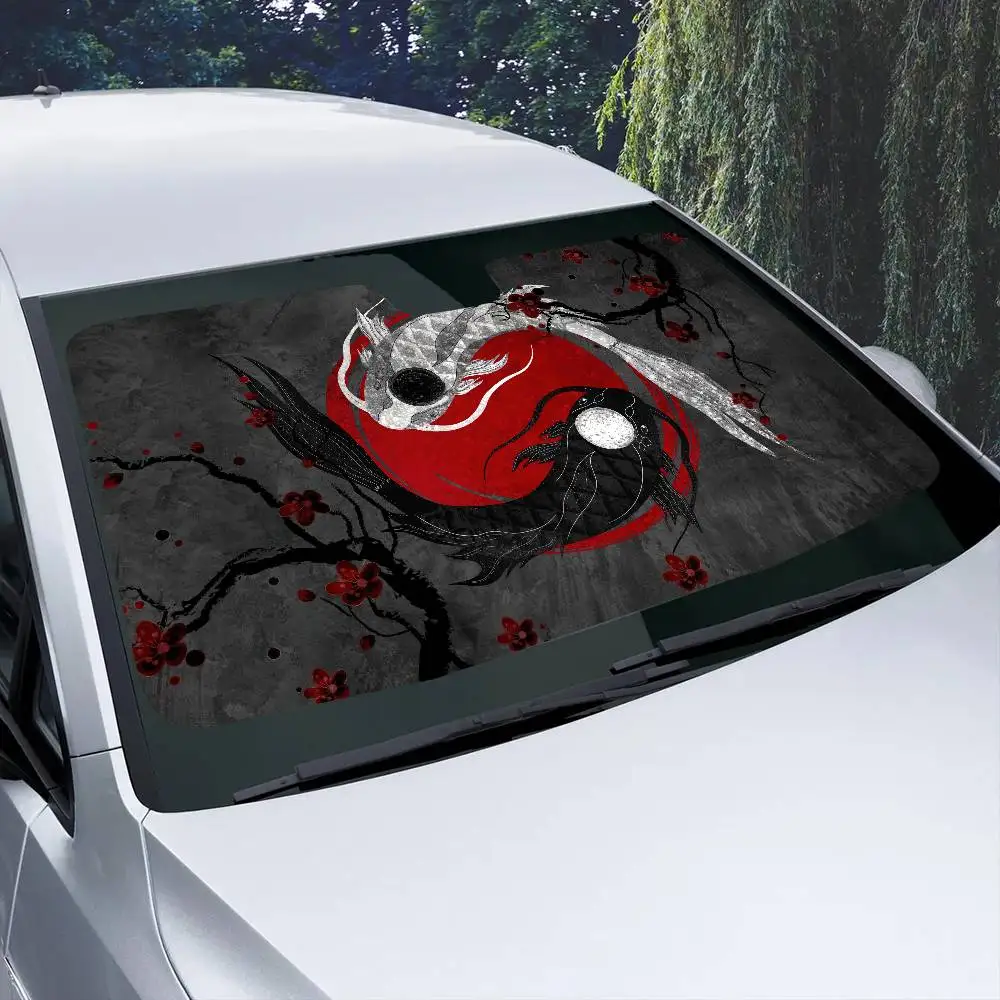 

Солнцезащитный чехол для автомобильного стекла с изображением китайского дракона, тигра, багуа, инь-ян, с подогревом, для защиты от солнца