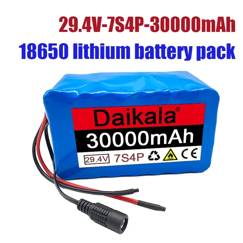 Batterie au lithium-ion aste, capacité 18650 V, 30Ah, 29.4 mAh, 7S4P, 24V, 30000