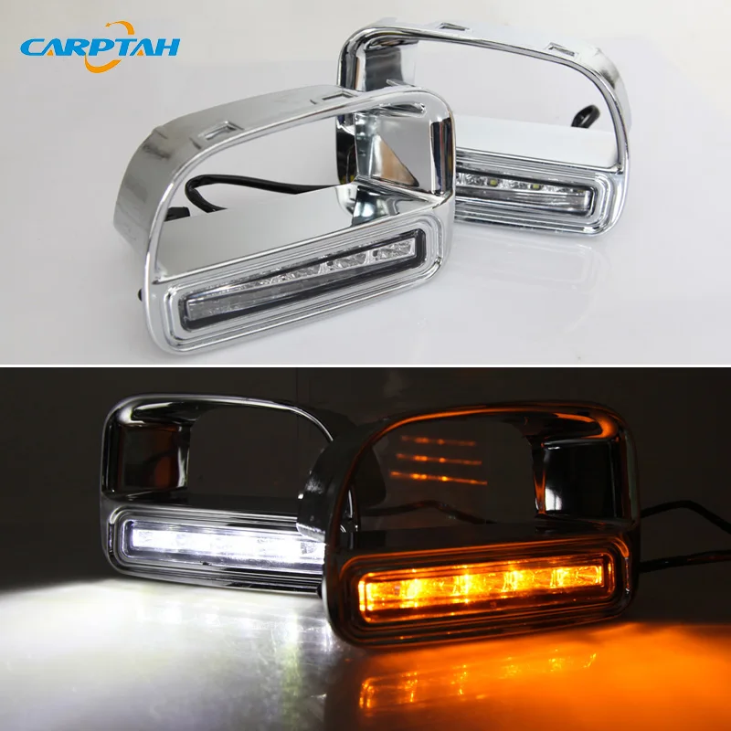 Car LED DRL 12V Daylights For BMW Mini Cooper Yellow Turn Signal Daytime Running Headlamps Auto Driving Lamp Foglamps