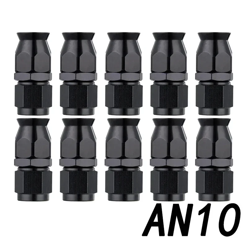 10x Universele Rechte 0 45 90 180 Graden AN3 AN4 AN6 AN8 AN10 AN12 Slanguiteinde Fitting Slang Adapter Voor Swivel PTFE Olie Brandstofleiding