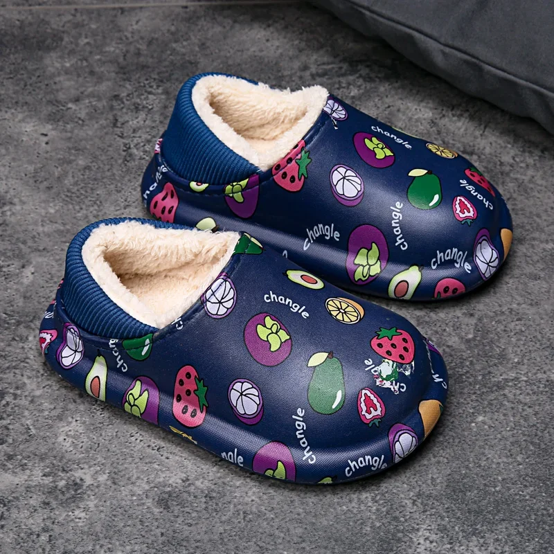 

New autumn and winter children's casual cotton slippers for home outdoor beach cotton shoes waterproof, non-slip and warm