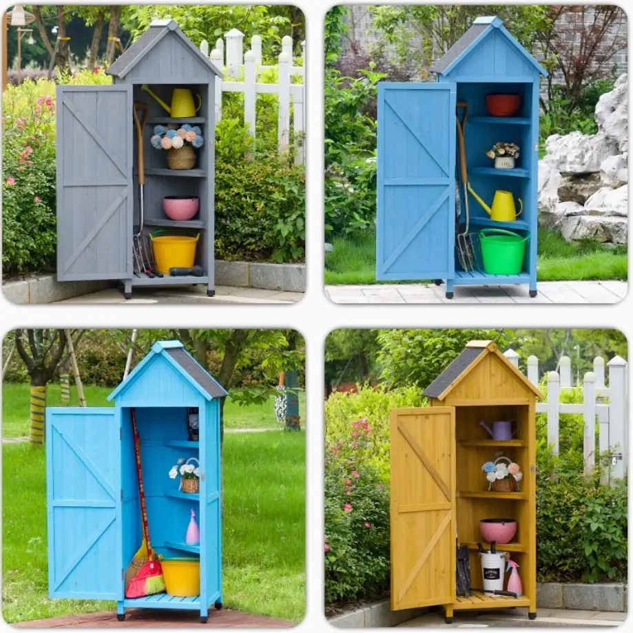 Outdoor Tool Room Storage Cabinet, Rain and Sun Protection, Garden Courtyard, Waterproof Storage Cabinet.