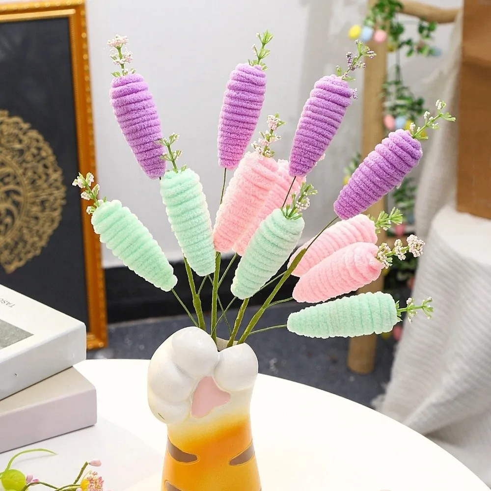 

Colorful Easter Foam Radish Branch Handicraft Ornament Realistic Carrot Sprigs Easter Theme Exquisite Artificial Foam Flower