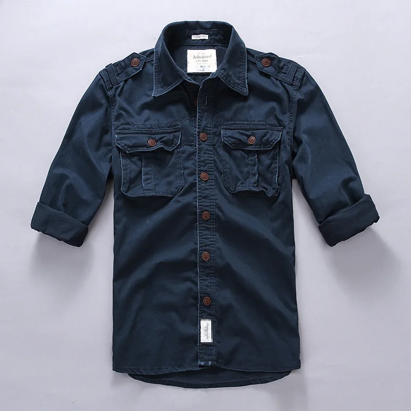Men Summer Fashion Casual Shirts Camouflage Cargo Cotton Linen Shirts Male Long Sleeve Pockets Safari Fans Tops