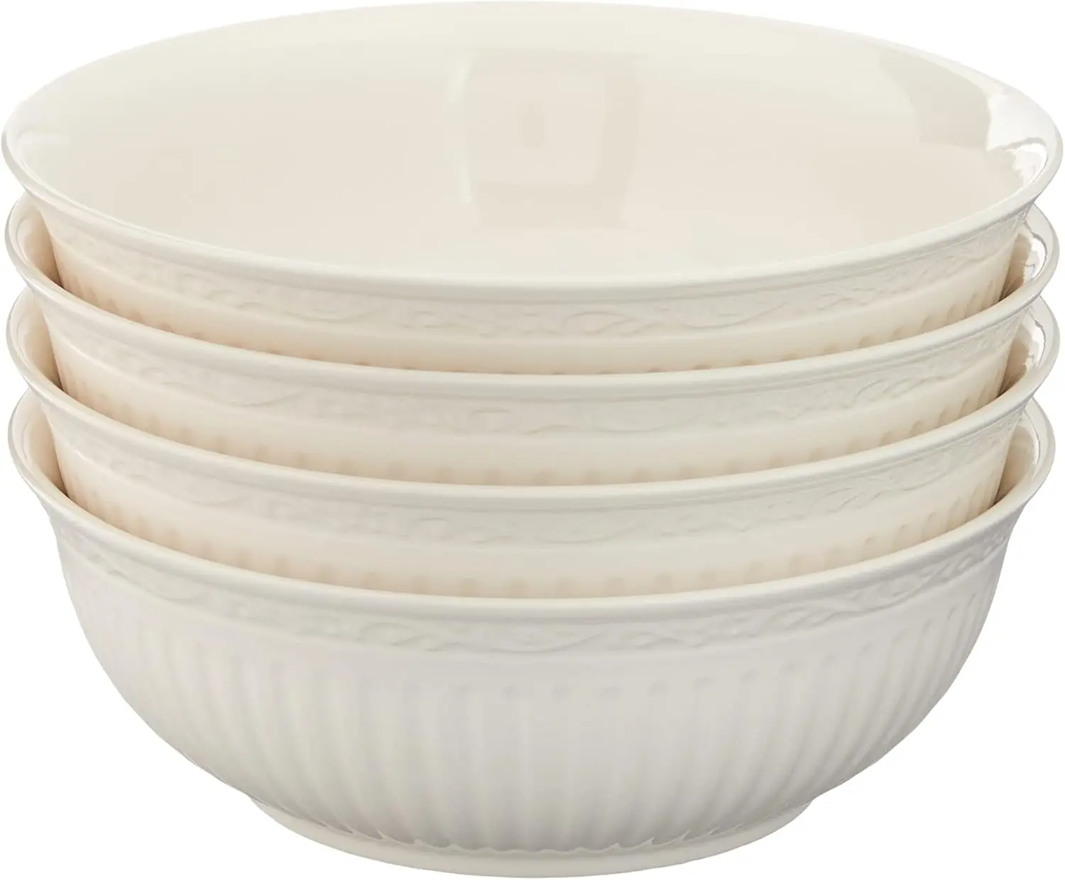 

Italian Countryside Stoneware Soup/Cereal Bowl, 7-Inch, Set of 4, 24 ounces,White