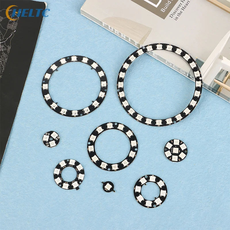 

WS2812B Individually Addressable Pixel Ring 1/3/7/8/12/16/24 LEDs WS2812 Built-in IC 5050 RGB LED Ring Module Led Light DC5V
