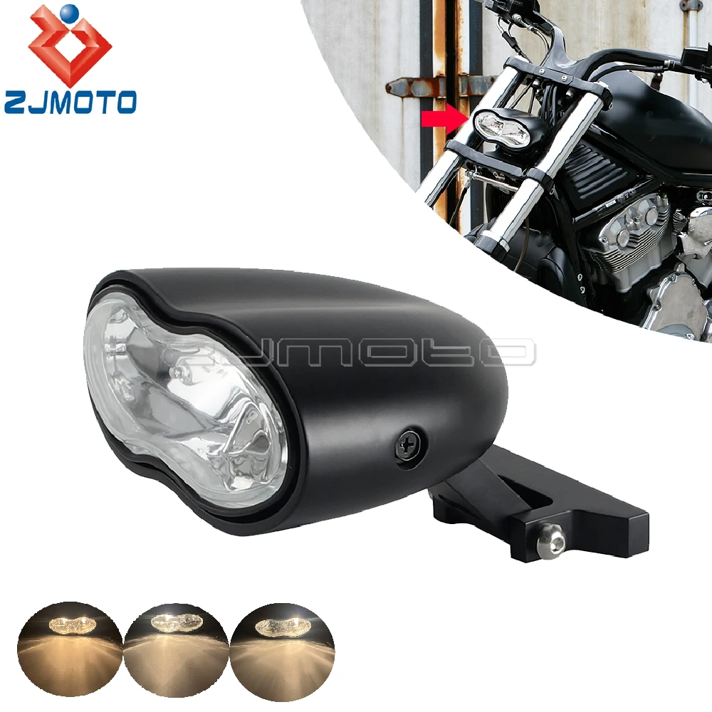 

Универсальная винтажная волнистая овальная двойная фара мотоцикла, передняя ретро-светильник для Harley Sporster Dyna Softail Bobber Chopper, налобный фонарь