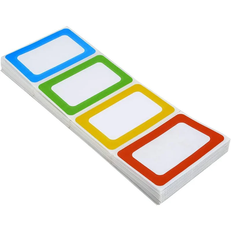 

200pcs 3.5*2.25 inches writable and printable items Storage classification Sticker Color border name sticker