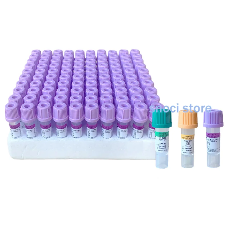 100pcs Sterile Micro Blood Collection Tube 0.5ml 1ml Lithium Sodium Heparin EDTAK3 for lab sampling tube  Consumables