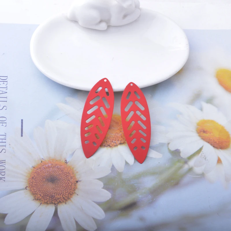 10 Stück AB8144 Messing-Filigran-Anhänger mit langen Blättern, bunte Ohrringe, Anhänger für DIY-Schmuckherstellung – Detail 8