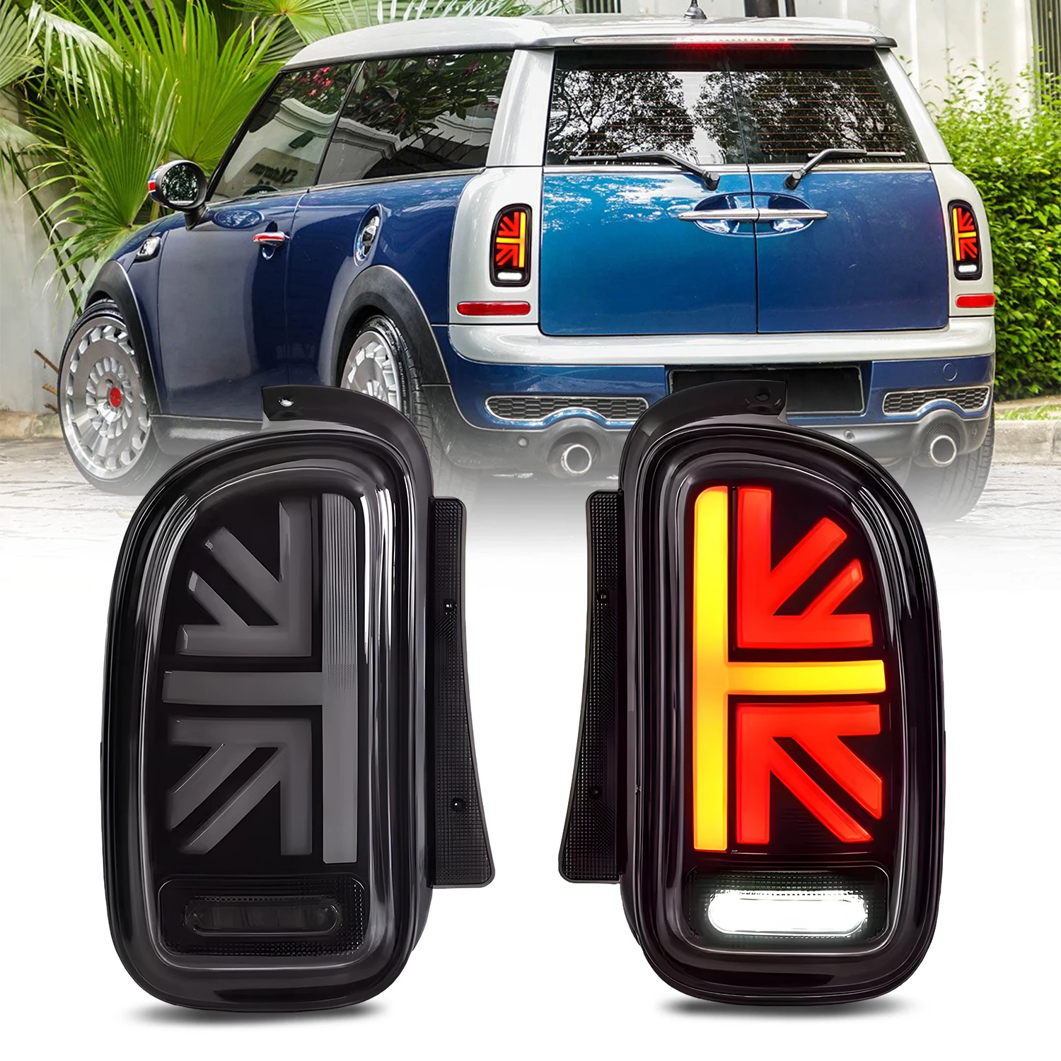 

HCMOTIONZ LED Tail Lights Assembly Sequential Turn Signal DRL Start up Animation 2007-2014 Car Back Lamps for BMW Mini R55