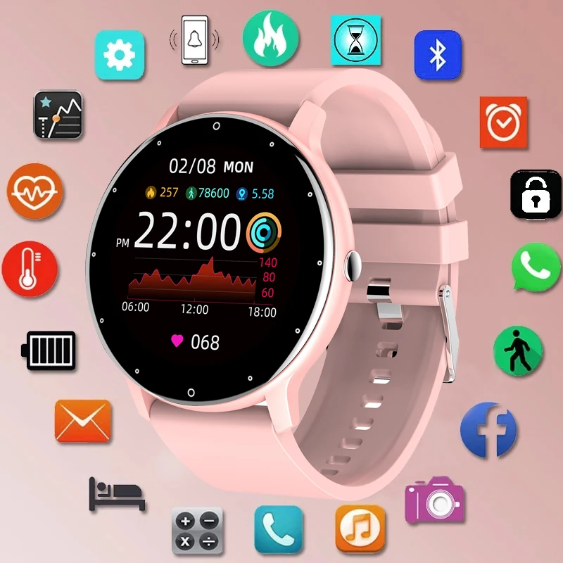 

2023 New Smart Watch Men Women Heart Rate Sleep Health Monitor Fitness Tracker IP67 Waterproof Sports Smartwatch For Android IOS