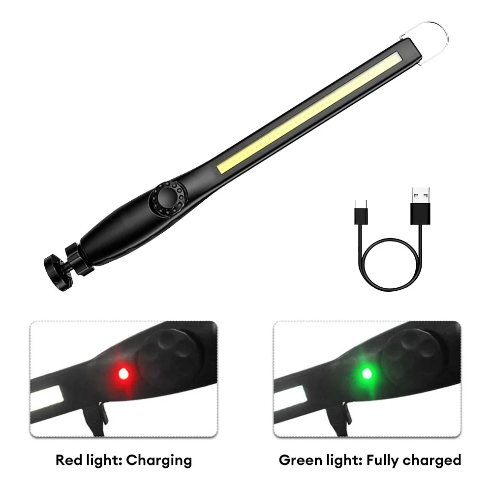 Rechargeable COB LED Flashlight Magnetic Repair Light Tent Hanging Light Camping Lantern Dimming Work Light Emergency Lamp