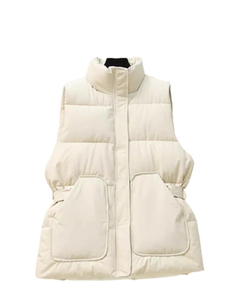 Dames donskatoenen vest groot formaat merk Bule herfst winter bovenkleding Svel tanktop ort rits Sle Veelzijdig