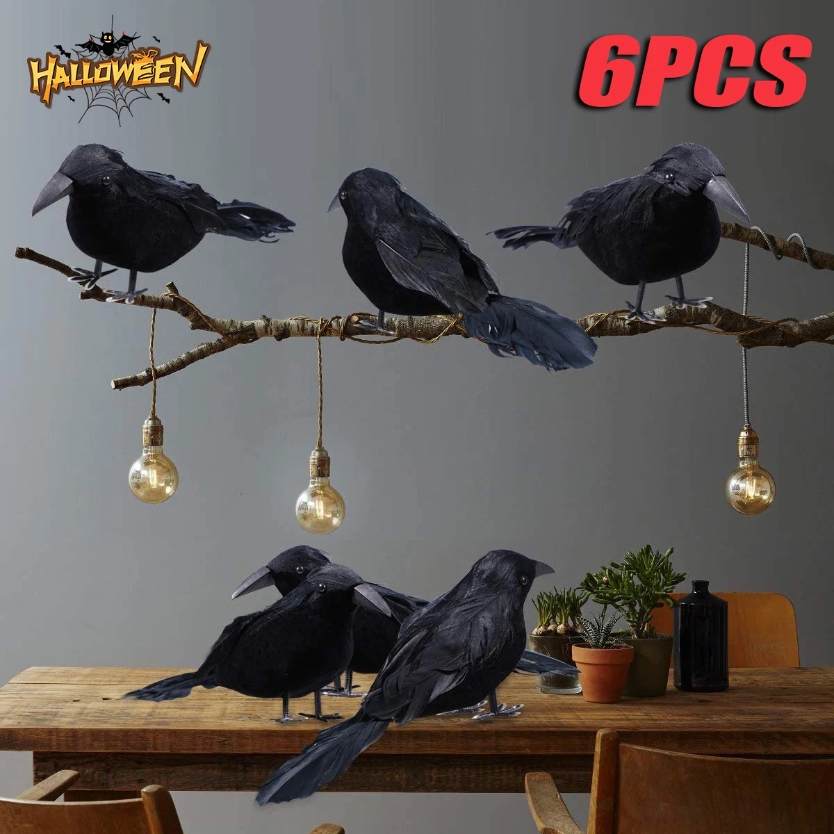 Simulated Black Crow Props Natural Pest Control Garden Decoration Outdoor Decoration Halloween Party Terrifying Animal Props