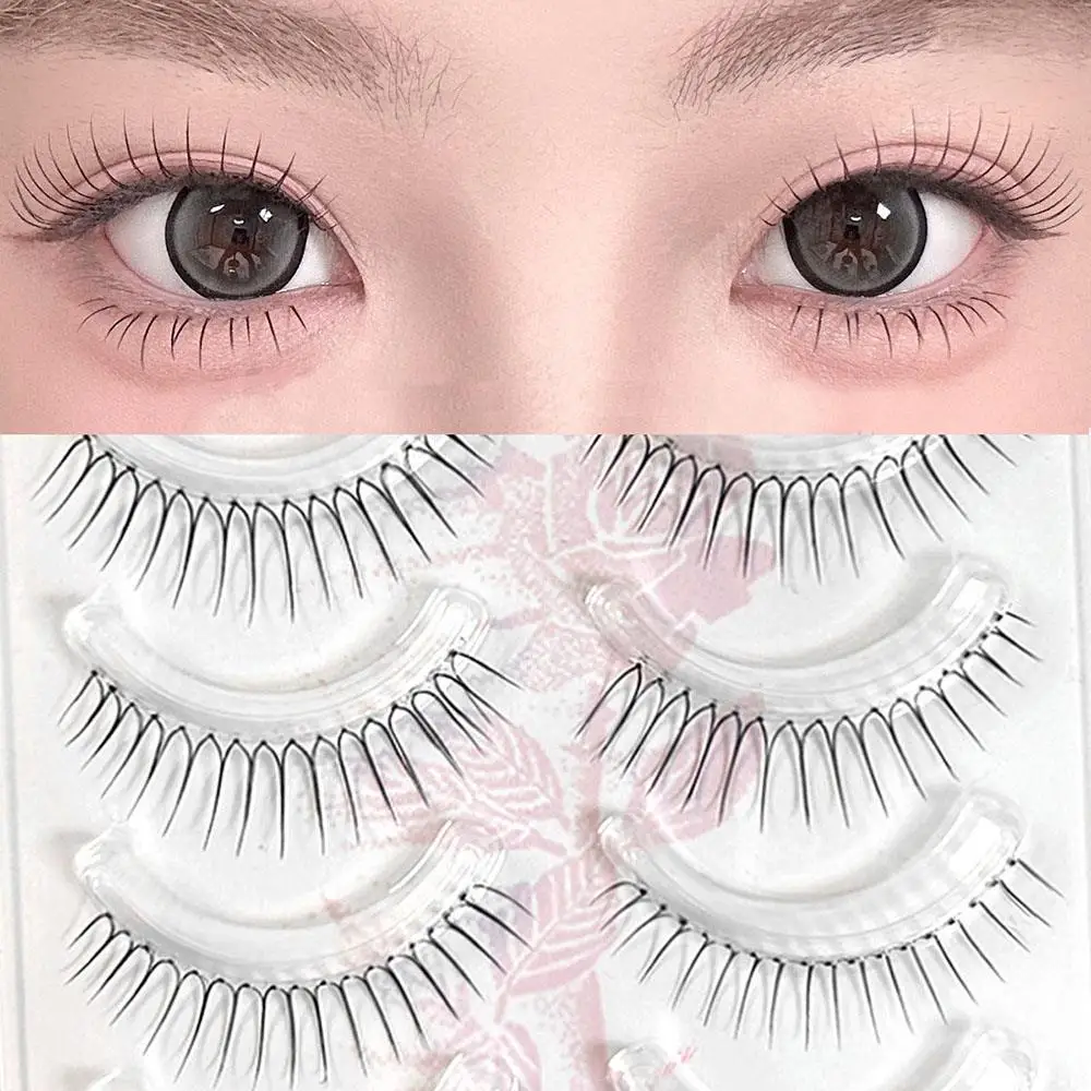 5 paires de faux cils Extension de cils cils croisés naturels en forme de U grappe de cils Dense maquillage des yeux cils cosmétiques réutilisables