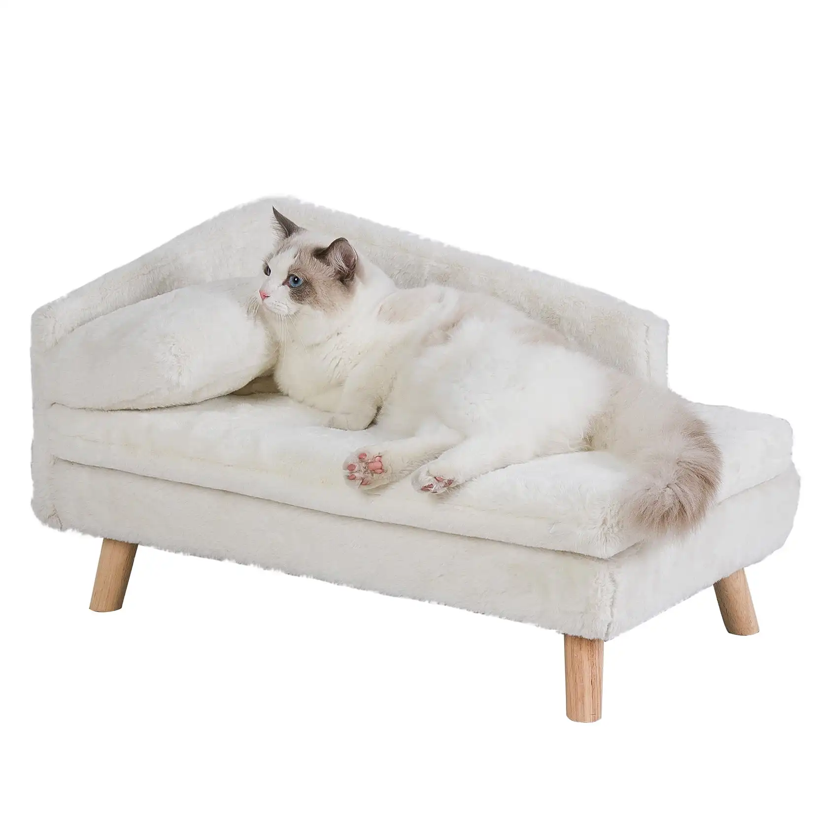 

Elevated Sofa Couch Dog Bed Wood Legs for Dogs Cats, 27.56"L