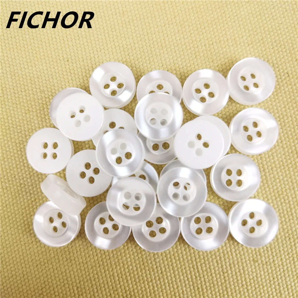 30pcs 11mm 4 Hole Pearl Resin Buttons Sewing Scrapbooking Clothing Home Crafts Handmade Accessories Card Making DIY Decor