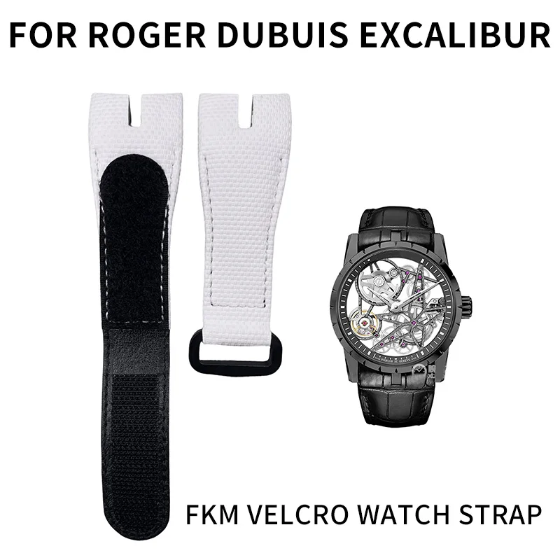 

FOR ROGER DUBUIS, FKM VELCRO WATCH STRAP
