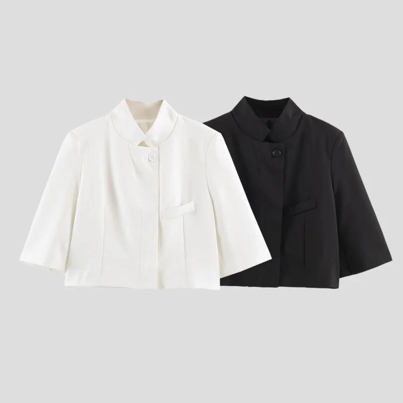 2026 Summer New Arrival Women Elegant Short Sleeve Suit Jacket High Quality Versatile Blazer for Commuter & Daily Casual Wear
